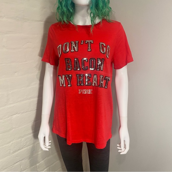 “Don’t Go Bacon My Heart” PINK by Victoria’s Secret Tee - Picture 3 of 6